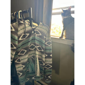 Brooklyn Cloth Men's Medium Aztec Pattern Hoodie Sweatshirt